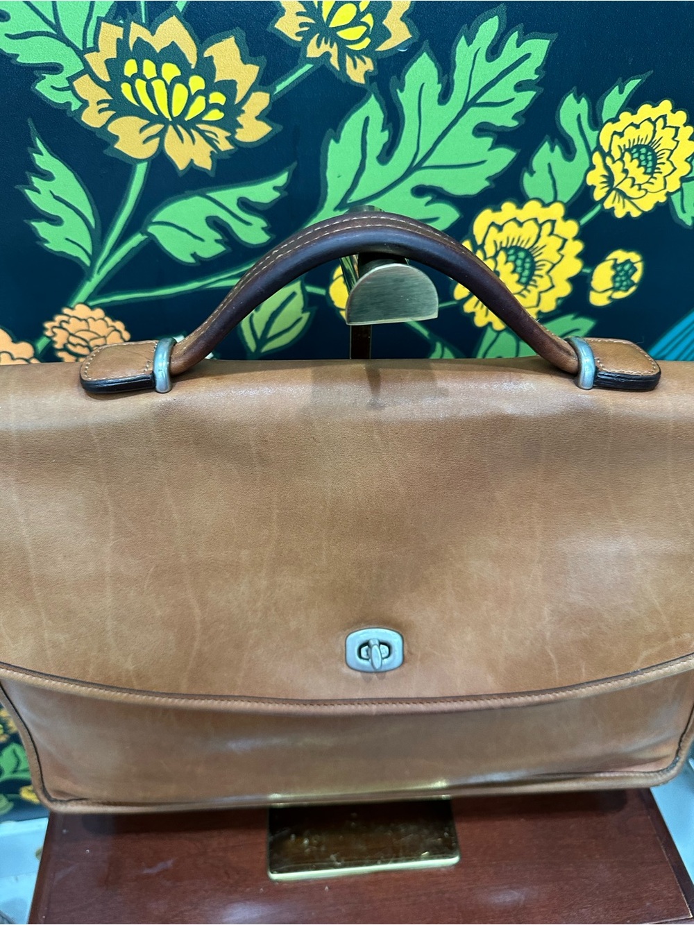 Vintage Coach Glove Tanned Leather Briefcase Bag | 1993 Cognac Camel with COA - Picture 9 of 17